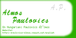 almos paulovics business card